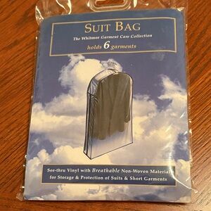 New! Whitmor Garment Care Clear Suit Bag holds 6 Garments